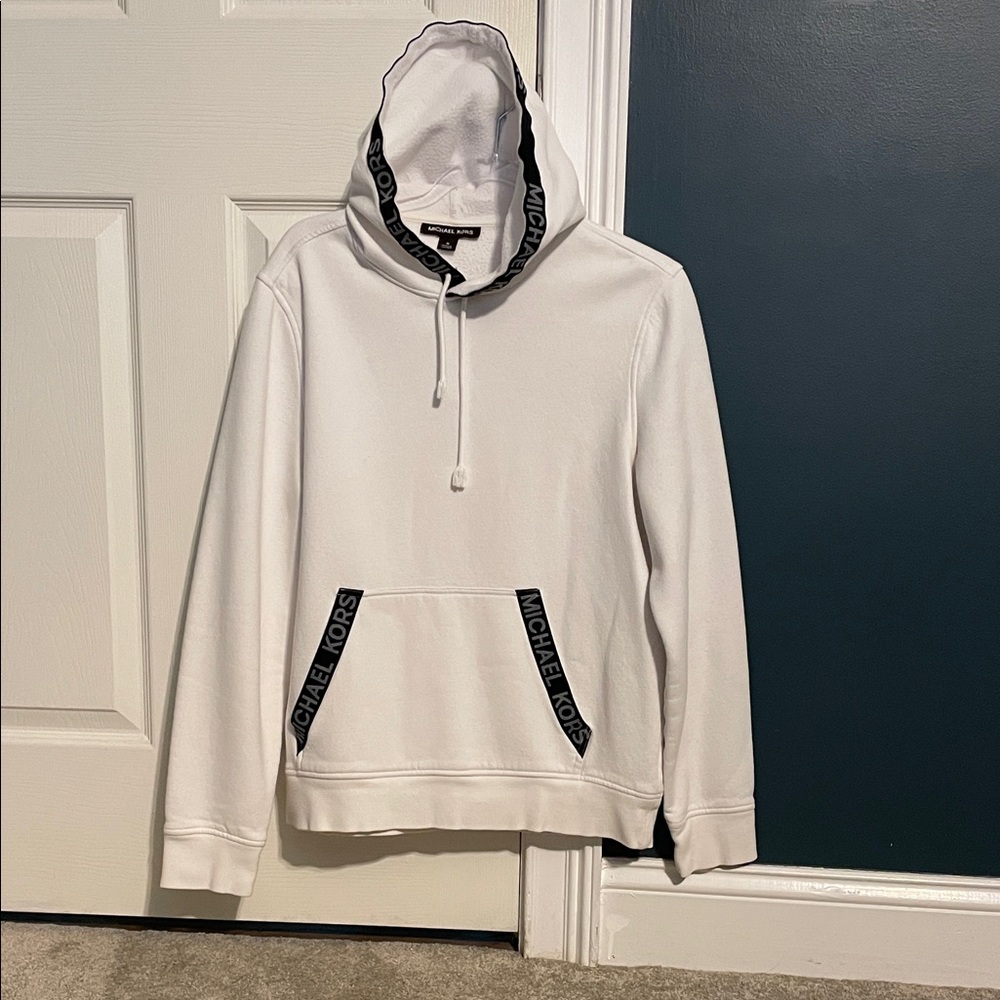 Michael Kors White Hoodie with Black Details